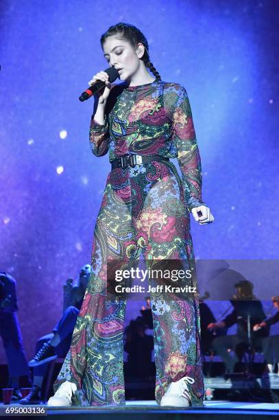 Recording artist Lorde performs onstage at What Stage during Day 4 of the 2017 Bonnaroo Arts And Music Festival on June 11, 2017 in Manchester,...