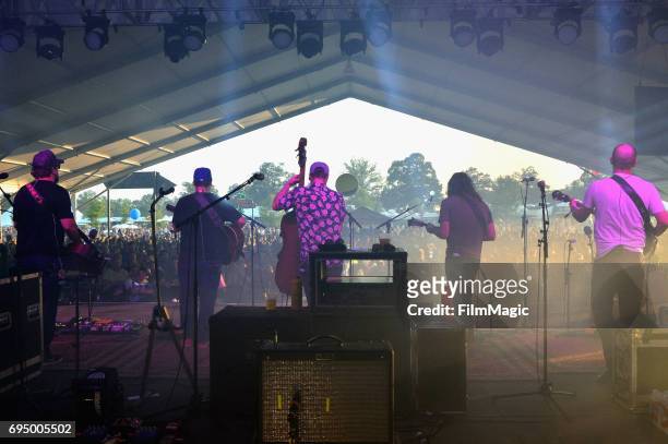 Musical group Greensky Bluegrass perform onstage at That Tent during Day 4 of the 2017 Bonnaroo Arts And Music Festival on June 11, 2017 in...