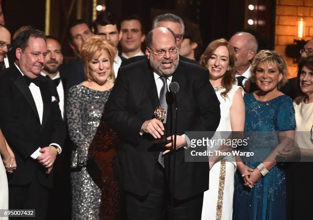 Producer Scott Rudin and the cast of Hello, Dolly! accept the award for Best Revival of a Musical onstage during the 2017 Tony Awards at Radio City...