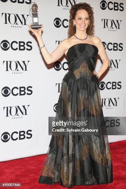 Rebecca Taichman, winner of the award for Best Direction of a Play for '?Indecent,'? poses in the press room during the 2017 Tony Awards at 3 West...