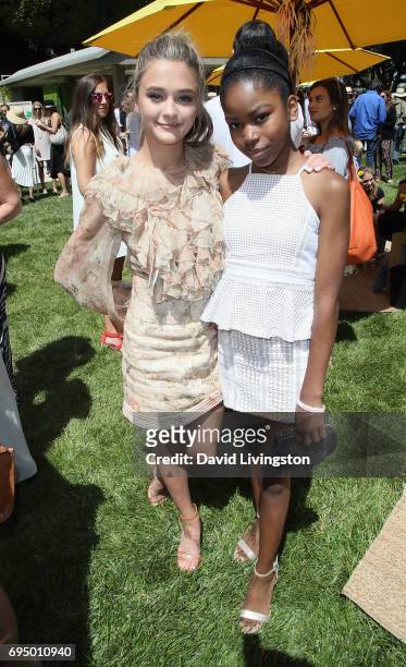 Actresses Lizzy Greene and Riele Downs attend Children Mending Hearts 9th Annual Empathy Rocks Fundraiser at a private residence on June 11, 2017 in...
