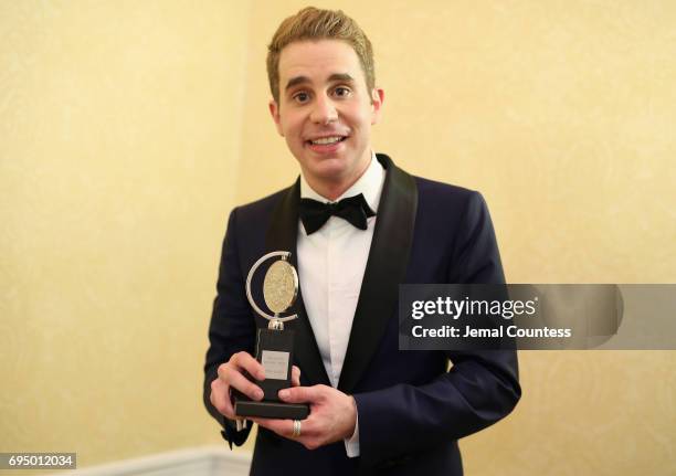 Ben Platt, winner of the award for Best Actor in a Musical for "Dear Evan Hanson, poses in the press room during the 2017 Tony Awards at 3 West Club...