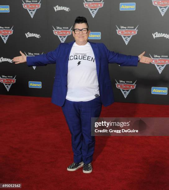 Lea DeLaria arrives at the premiere of Disney And Pixar's "Cars 3" at Anaheim Convention Center on June 10, 2017 in Anaheim, California.