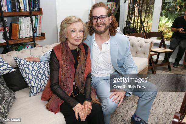 Actor Cloris Leachman and screenwriter Bryan Fuller attend the PETA Fundraising Event at Private Residence on June 11, 2017 in Malibu, California.