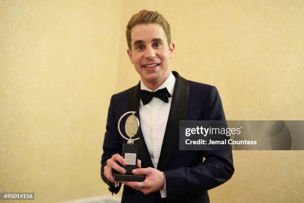 Ben Platt, winner of the award for Best Actor in a Musical for "Dear Evan Hanson, poses in the press room during the 2017 Tony Awards at 3 West Club...