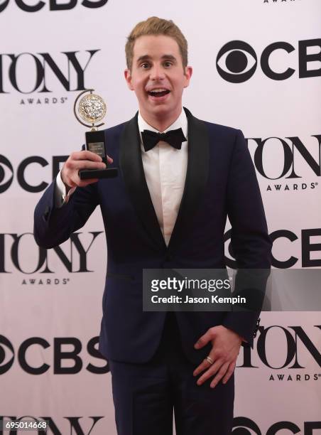 Ben Platt, winner of the award for Best Actor in a Musical for 'Dear Evan Hanson,?' poses in the press room during the 2017 Tony Awards at 3 West...
