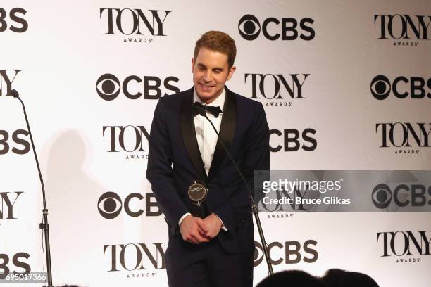 Ben Platt, winner of the award for Best Lead Actor in a Musical for '?Dear Evan Hanson,?' in the press room during the 71st Annual Tony Awards at 3...