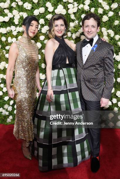 Mimi Lien, Paloma Young and Bradley King attend the 2017 Tony Awards at Radio City Music Hall on June 11, 2017 in New York City.