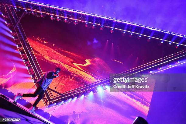 Recording artist The Weeknd performs onstage at What Stage during Day 4 of the 2017 Bonnaroo Arts And Music Festival on June 11, 2017 in Manchester,...