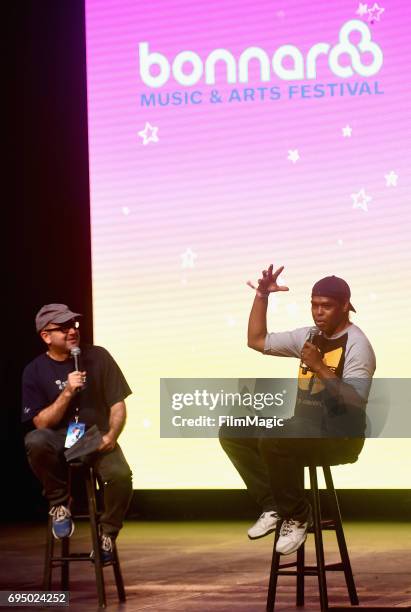 Producer Lance Crouther speaks onstage during 'Pootie Tang' at the Comedy & Cinema tent during Day 4 of the 2017 Bonnaroo Arts And Music Festival on...