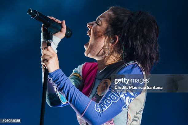Charli XCX performs live on stage at Memorial da America Latina on June 11, 2017 in Sao Paulo, Brazil.