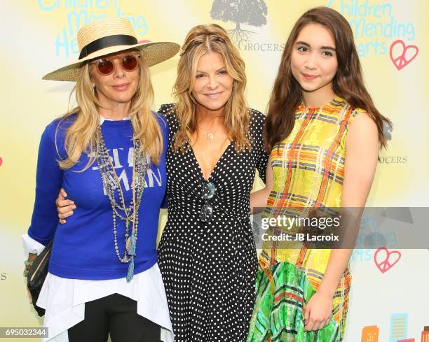 Rosanna Arquette, Lysa Hayland Heslov and Rowan Blanchard attend the Children Mending Hearts 9th Annual Empathy Rocks Fundraiser on June 11, 2017 in...