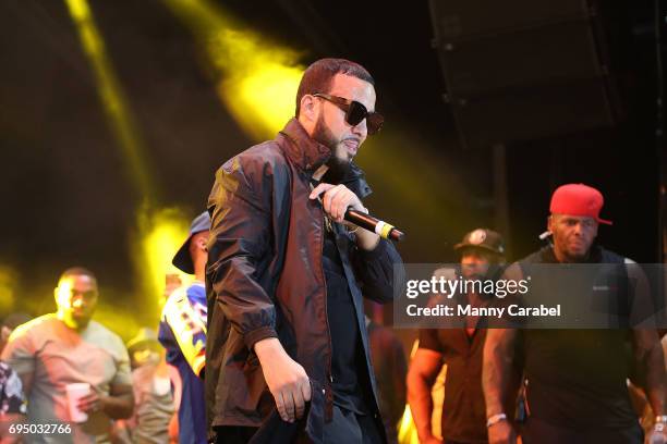 French Montana performs on stage during the HOT 97 Summer Jam 2017 at MetLife Stadium on June 11, 2017 in East Rutherford, New Jersey.