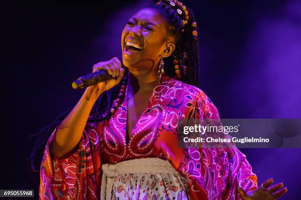 Brandy performs during the LA Pride Music Festival and Parade 2017 on June 11, 2017 in West Hollywood, California.