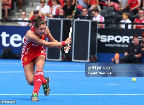 Ellie Watton of England during the Investec International match between England Women and Netherlands Women at The Lee Valley Hockey and Tennis...