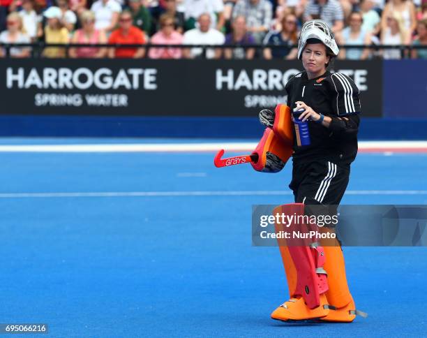 Maddie Hinch of England during the Investec International match between England Women and Netherlands Women at The Lee Valley Hockey and Tennis...