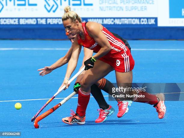 Susannah Townsend of England during the Investec International match between England Women and Netherlands Women at The Lee Valley Hockey and Tennis...