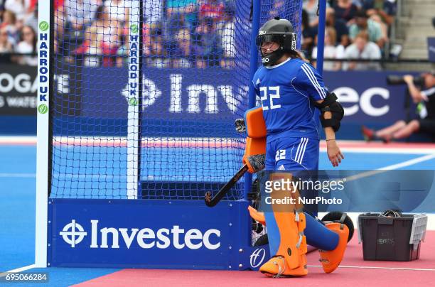 Josine Koning of Netherlands during the Investec International match between England Women and Netherlands Women at The Lee Valley Hockey and Tennis...