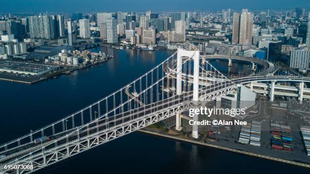 tokyo bay from the air - 首都 stock pictures, royalty-free photos & images