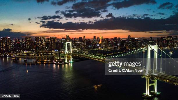 tokyo bay from the air - 首都 stock pictures, royalty-free photos & images