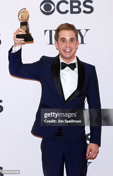 Ben Platt, winner of the award for Best Actor in a Musical for 'Dear Evan Hanson, poses in the press room during the 2017 Tony Awards at 3 West Club...