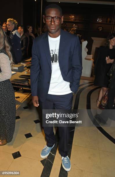 David Harewood attends a breakfast hosted by Christopher Bailey, Dame Natalie Massenet and Dylan Jones in celebration of London Fashion Week Men's at...