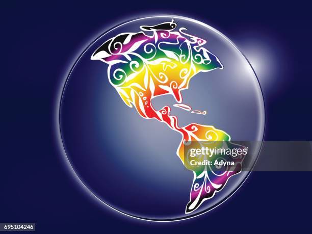 colorful globe - world map sketch stock illustrations