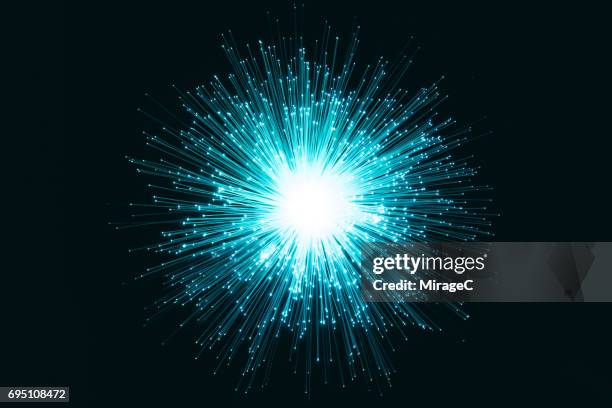 illuminated cyan radial shape fiber optic - data filter stock pictures, royalty-free photos & images