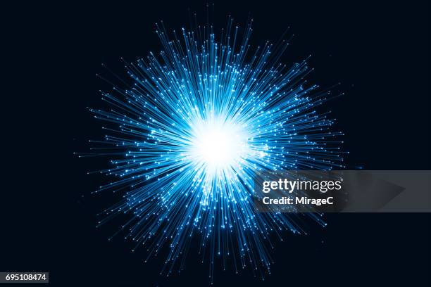 illuminated blue radial shape fiber optic - fiber optic stock pictures, royalty-free photos & images