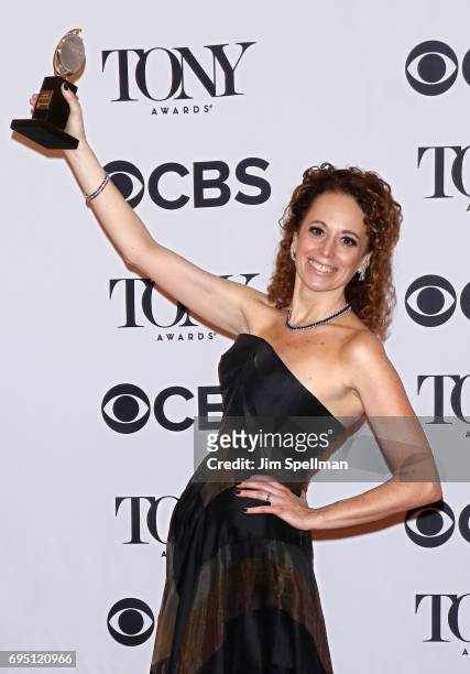 Rebecca Taichman, winner of the award for Best Direction of a Play for Indecent, poses in the press room during the 2017 Tony Awards at 3 West Club...