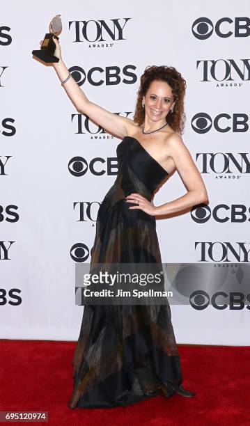 Rebecca Taichman, winner of the award for Best Direction of a Play for ?Indecent,? poses in the press room during the 2017 Tony Awards at 3 West Club...