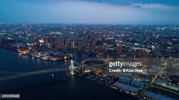 tokyo bay from the air - 飛ぶ stock pictures, royalty-free photos & images