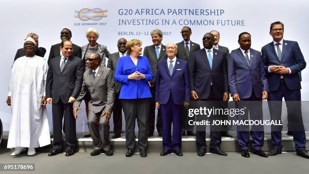 Malian President Ibrahim Boubacar Keita,Egyptian President Abdel Fattah al-Sisi, Guinean President and Chairman of the African Union Alpha Conde,...