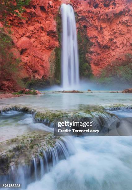 mooney falls, havasupai, grand canyon, arizona - mooney falls stock pictures, royalty-free photos & images