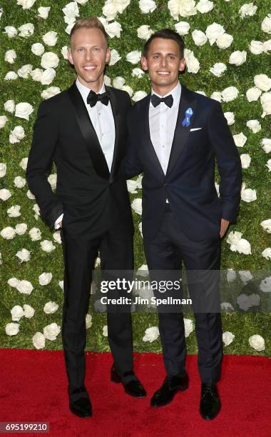 Justin Paul and Benj Pasek attend the 71st Annual Tony Awards at Radio City Music Hall on June 11, 2017 in New York City.