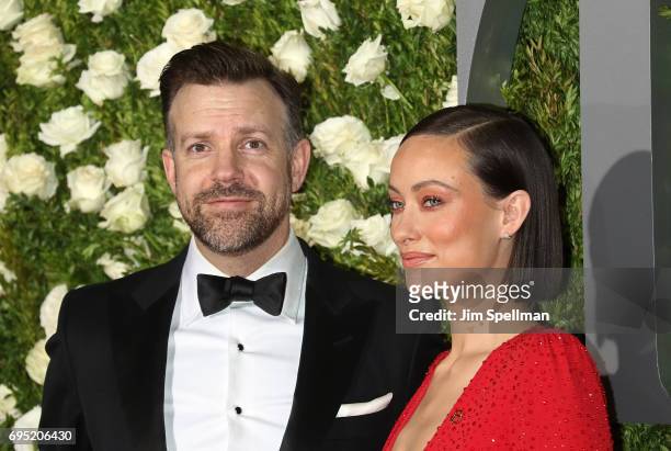 Actors Jason Sudeikis and Olivia Wilde attend the 71st Annual Tony Awards at Radio City Music Hall on June 11, 2017 in New York City.