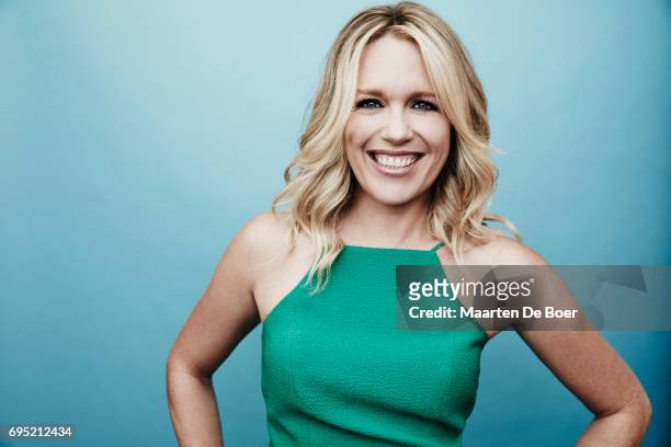 Actress Jessica St. Clair from NBC's 'Playing House' poses in the Getty Images Portrait Studio powered by Samsung Galaxy at the 2015 Summer TCA's at...