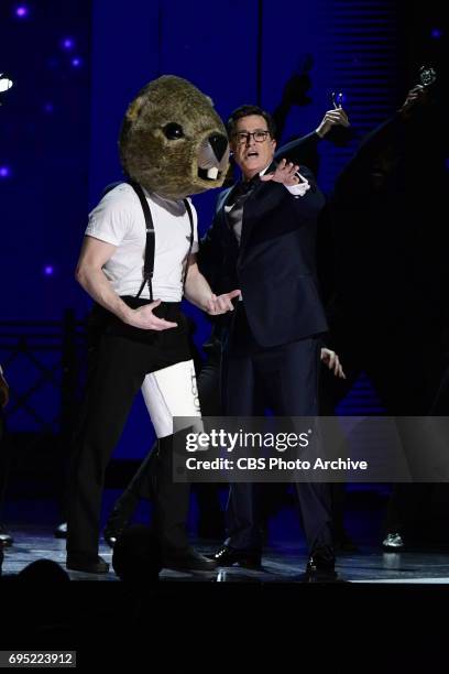 Kevin Spacey and Stephen Colbert at THE 71st ANNUAL TONY AWARDS broadcast live from Radio City Music Hall in New York City on Sunday, June 11, 2017...