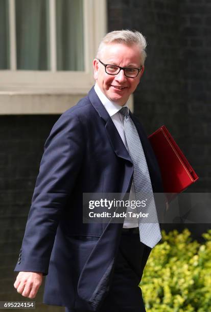 Michael Gove, Environment Secretary leaves 10 Downing Street on June 12, 2017 in London, England. British Prime Minister Theresa May held her first...