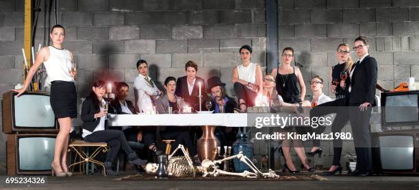 the modern last supper - the last supper stock pictures, royalty-free photos & images