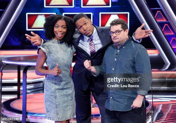 Airdate: June 18, 2017 - Michael Strahan hosts a new version of the classic game show, THE $100,000 PYRAMID, airing SUNDAYS on the Walt Disney...