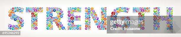 strength future and futuristic technology vector buttons. - powerful combination stock illustrations