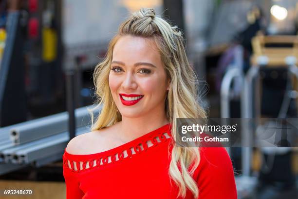 Actress Hilary Duff is seen filming 'Younger' in Union Square on June 12, 2017 in New York City.