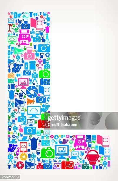 letter l photography and camera vector icons background - clouds timelapse stock illustrations