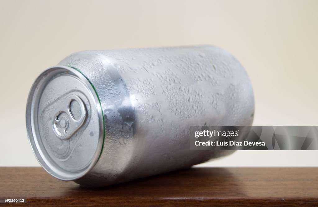 Water Drops On Beer Can