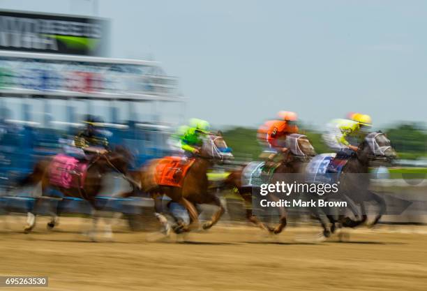 General view of the start of the Brooklyn Invitational during The 149th running of the Belmont Stakes at Belmont Park on June 10, 2017 in Elmont, New...