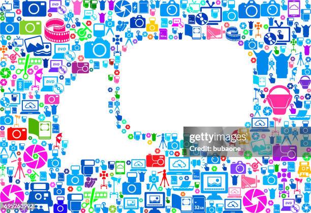 chat photography and camera vector icons background - cloud storage background stock illustrations
