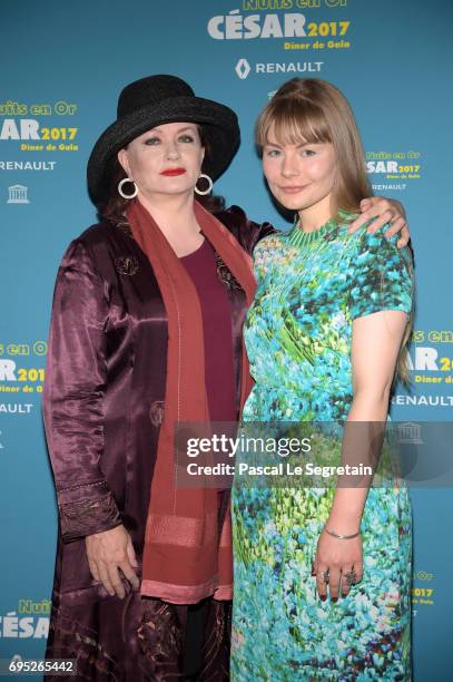 Catherine Jacob and Annika Berg attend 'Les Nuits en Or 2017' Dinner Gala on June 12, 2017 in Paris, France.