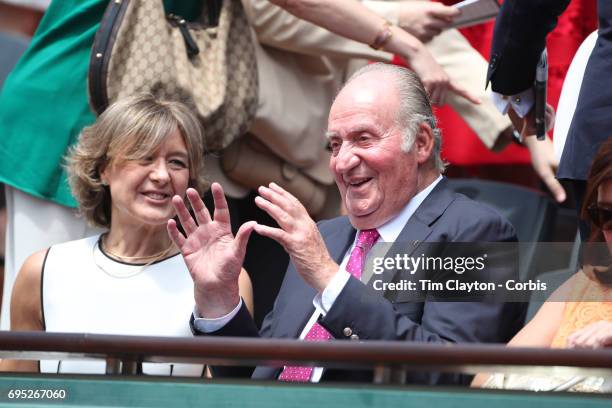 French Open Tennis Tournament - Day Fifteen. Juan Carlos of Spain at the Rafael Nadal of Spain against Stan Wawrinka of Switzerland Men's Singles...