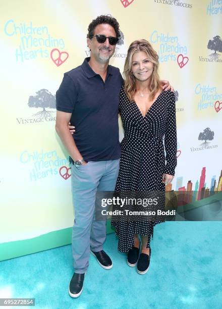 Greg Heslov and CEO, Children Mending Hearts, Lysa Heslov attend Children Mending Hearts' 9th Annual Empathy Rocks on June 11, 2017 in Bel Air,...